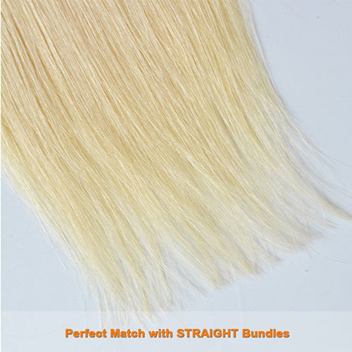#613 Straight 4x4 Human Hair Blonde Transparent Closure